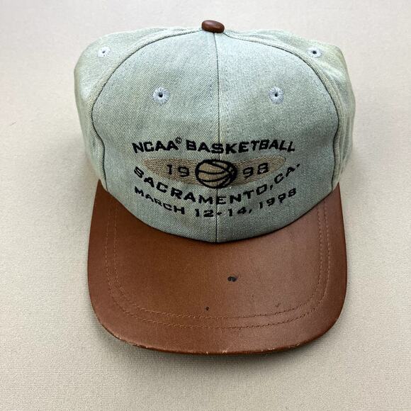 Vintage NCAA Basketball Hat Strapback Blue Denim March Madness 1998 Adjustable - Picture 2 of 8